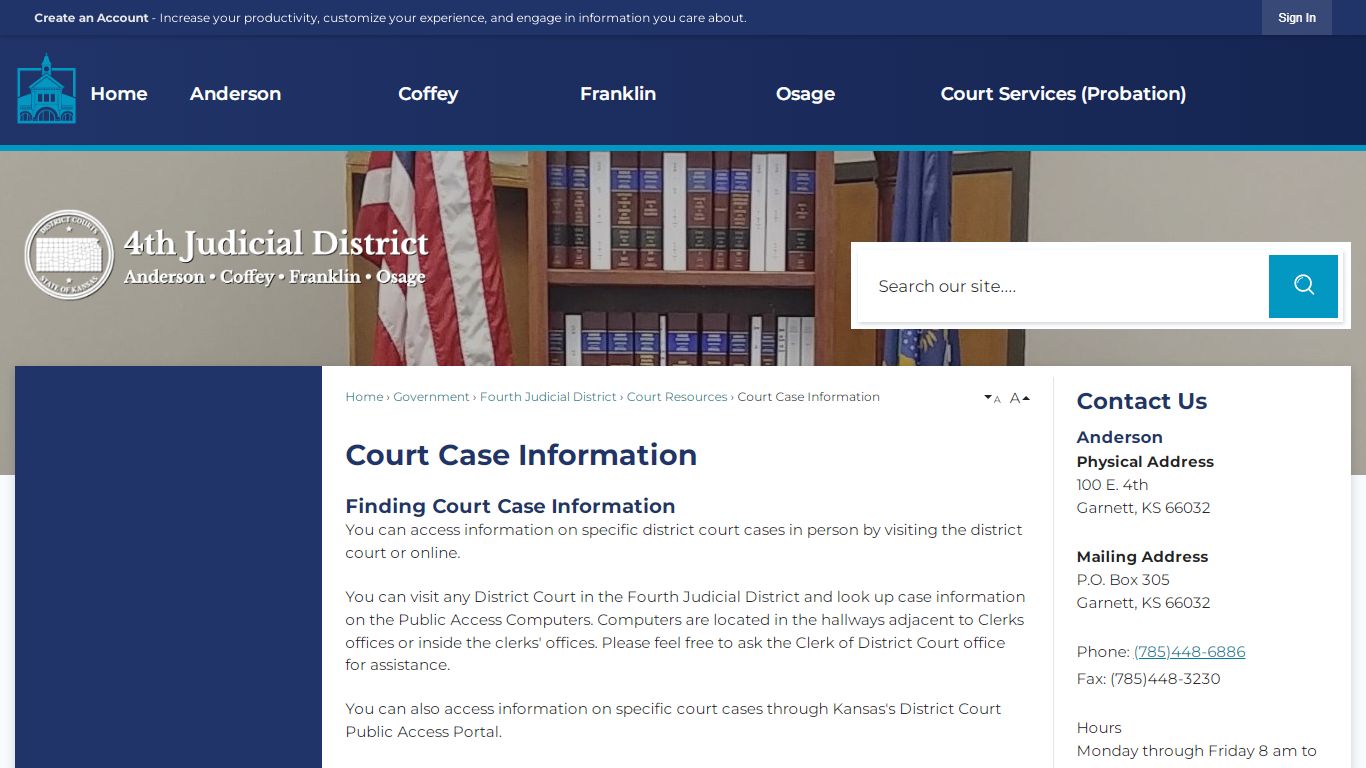 Court Case Information | Franklin County, KS - Official Website