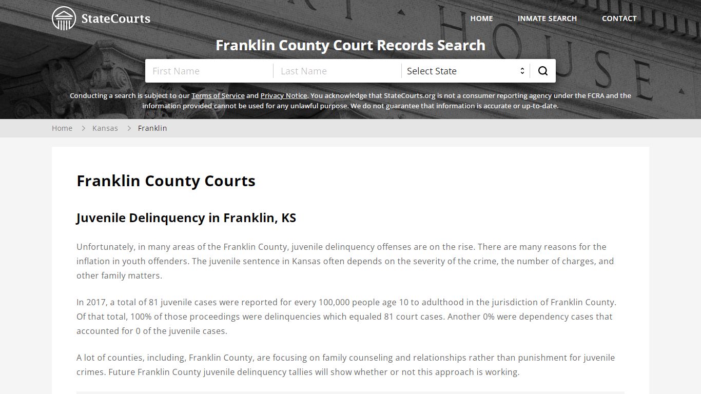 Franklin County, KS Courts - Records & Cases - StateCourts
