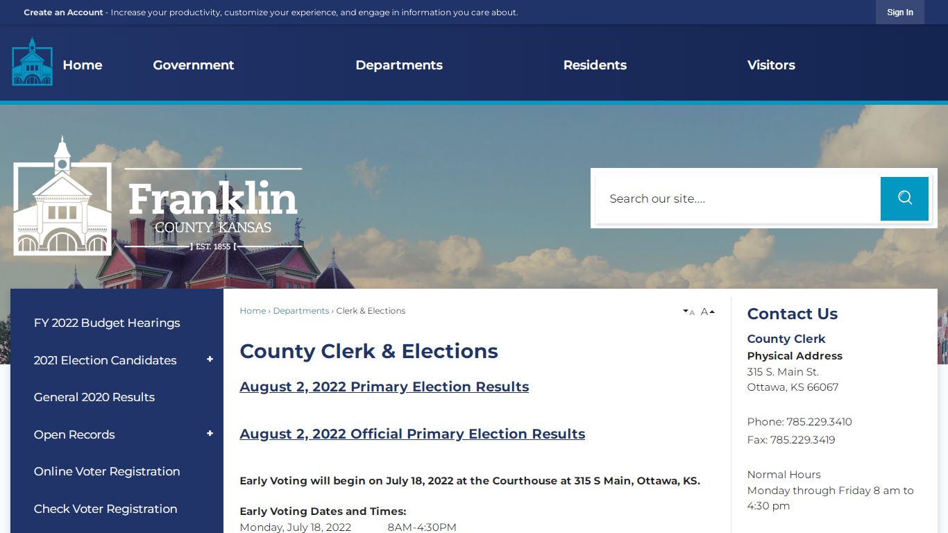 County Clerk & Elections | Franklin County, KS - Official Website